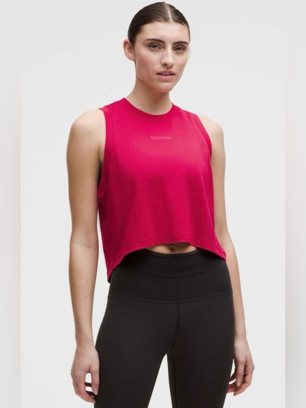 Lululemon NWT Swiftly High Low Cropped Sleeveless Tank Top Pink Dragonfruit 14